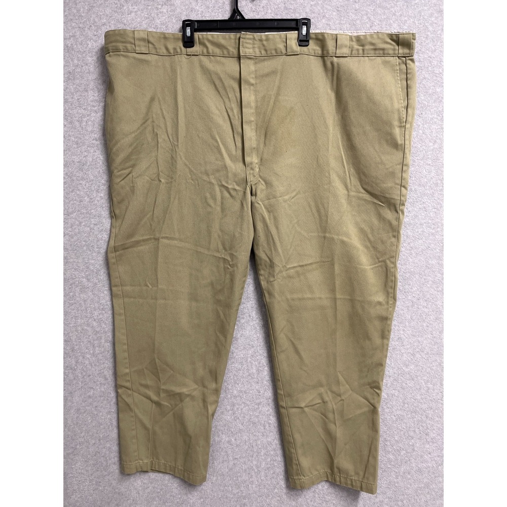 Dickies 874 Straight Fit Dress Pants Men 58 Olive Green Flat Front Formal Oxford